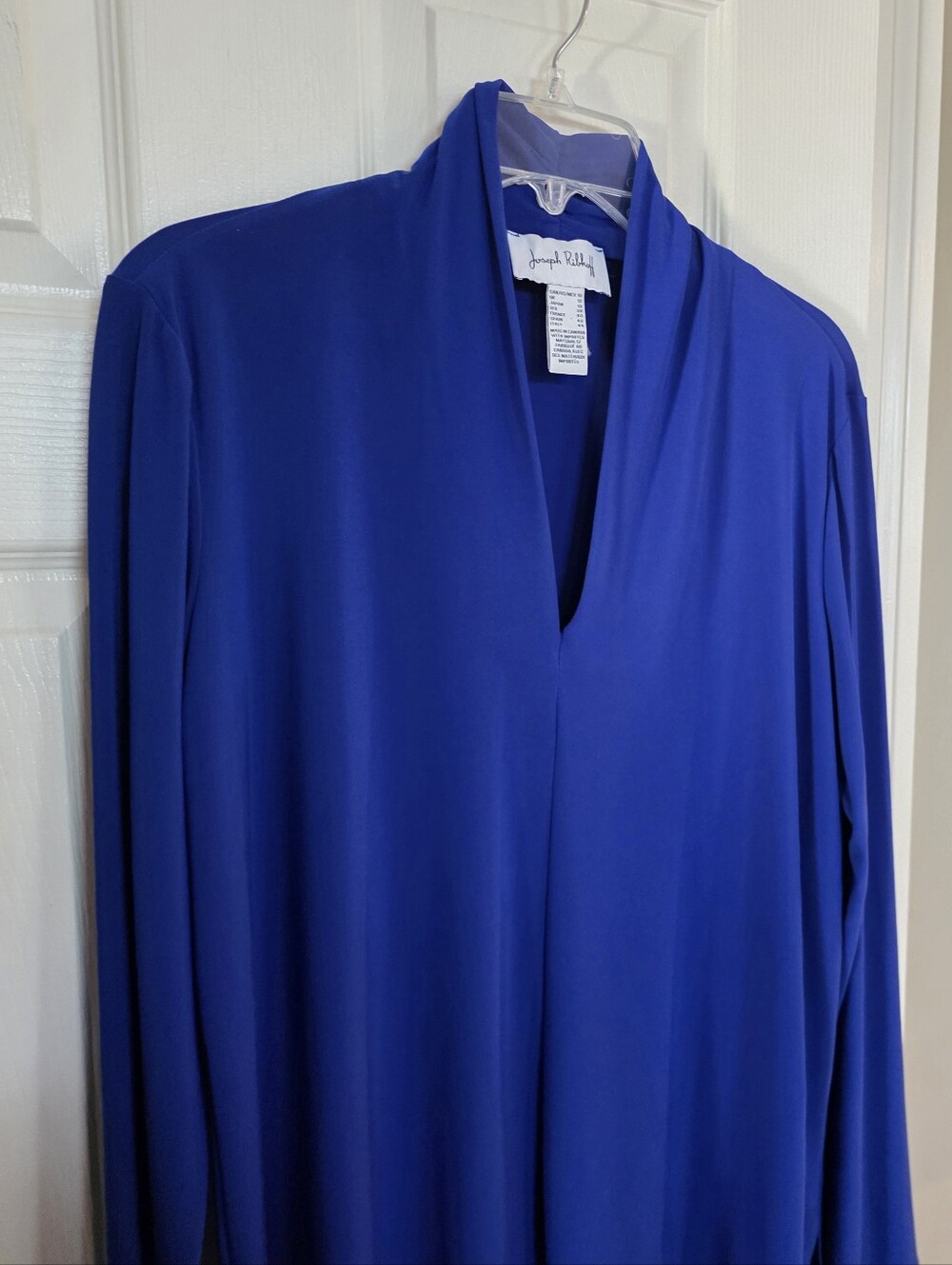 Joseph Ribkoff Royal Blue Split Neck Long Sleeve Tunic
